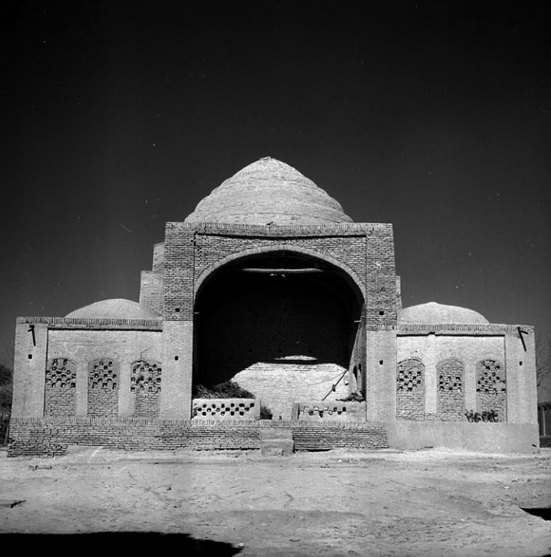 The back of the tomb.